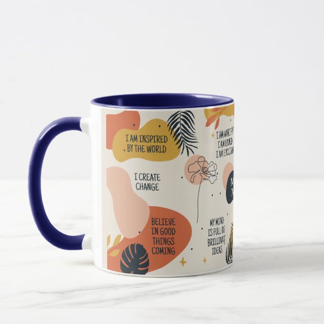 CUSTOMIZED MOTIVATIONAL QUOTES ABSTRACT  MUG (Left)