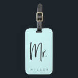 Customized MR. Luggage tag<br><div class="desc">perfect for the happy couple, get them customized tags with last name and wedding date</div>