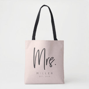 Customized MRS. tote with Name and Wedding Date