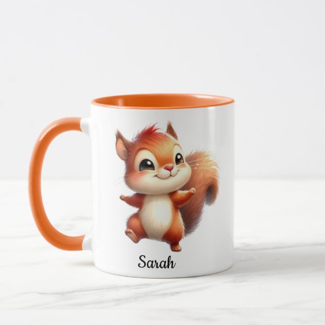 Customized mug with kawaii squirrel  (Left)