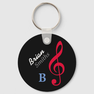 customized musician treble-clef keychain