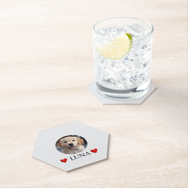 Customized My Dog with Photo & Name Paper Coaster (Insitu)