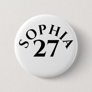 Customized Name and Number 2 Inch Round Button