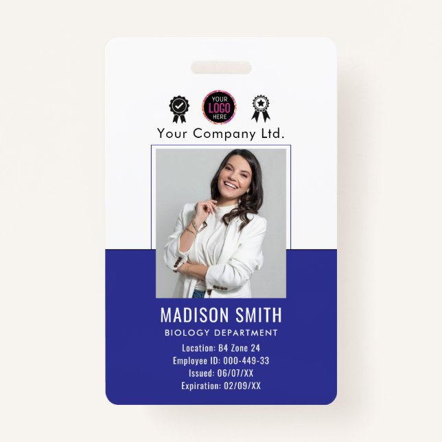 Customized Name and Photo | Company Security Badge (Front)