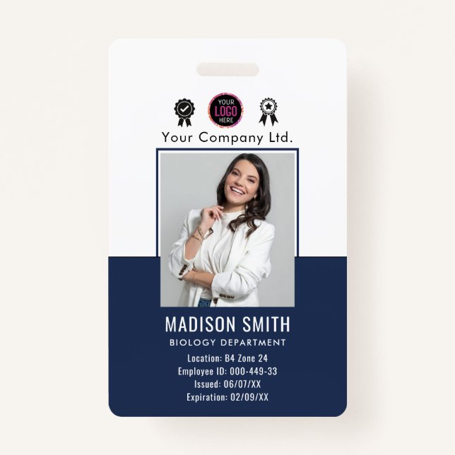 Customized Name and Photo | Company Security Badge (Front)