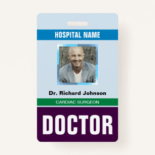 Customized Name and Photo   Doctor ID Card Badge