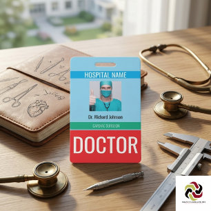 Customized Name and Photo   Doctor ID Card Badge