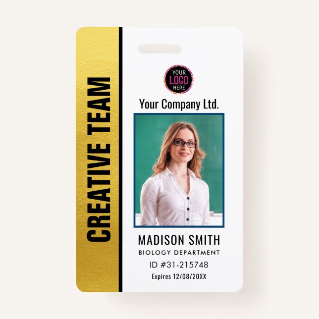 Customized Name and Photo |  ID Card Badge (Front)