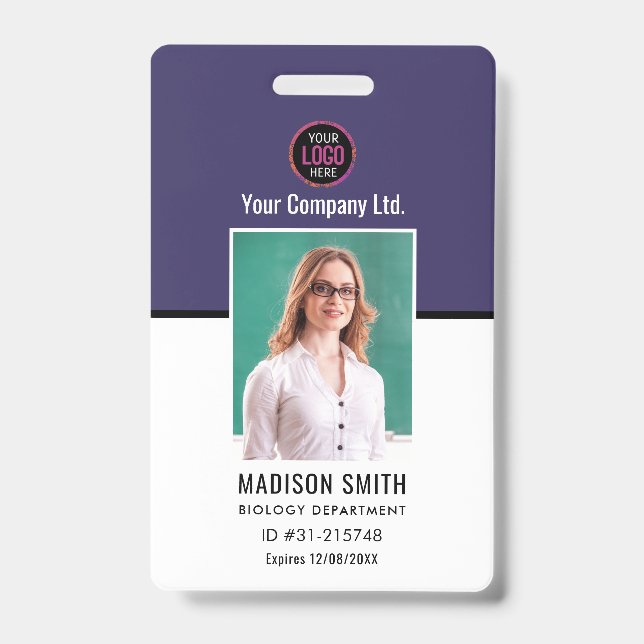 Customized Name and Photo |  ID Card Badge (Front)