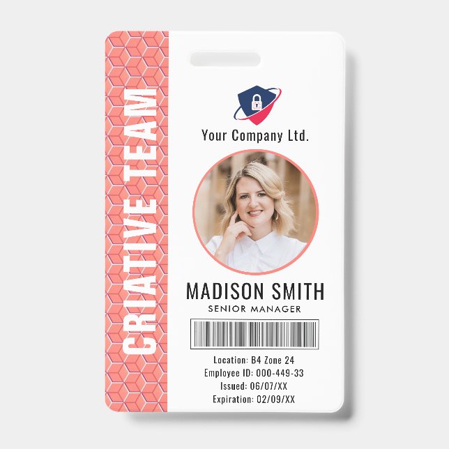 Customized Name and Photo |  ID Card Badge (Front)
