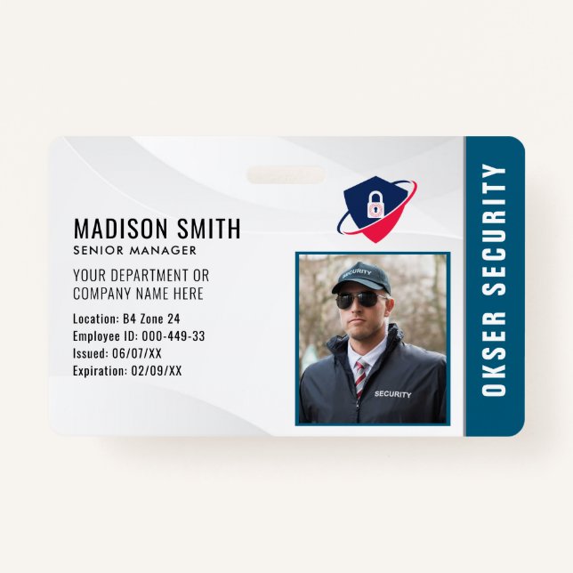 Customized Name and Photo | Security ID Card  Badg Badge (Front)