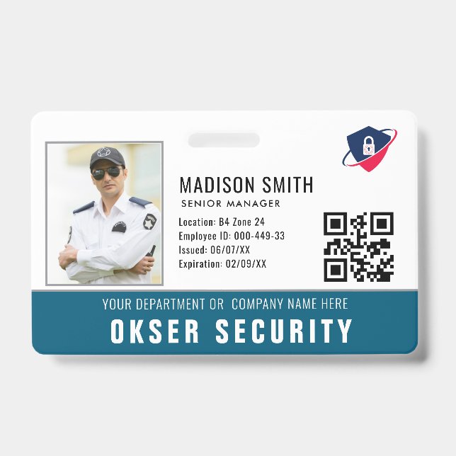 Customized Name and Photo | Security ID Card  Badg Badge (Front)