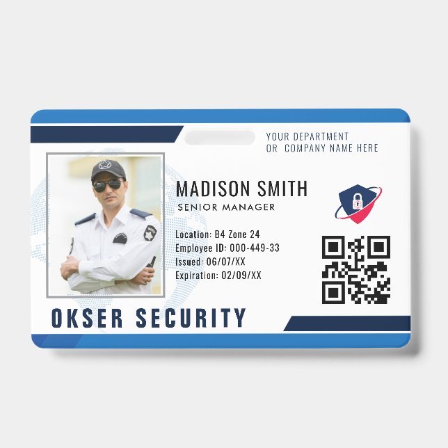 Customized Name and Photo | Security ID Card  Badg Badge (Front)