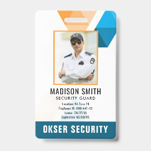 Customized Name and Photo    Security ID Card  Badge