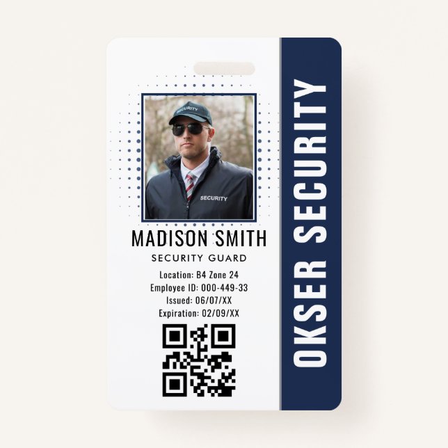 Customized Name and Photo |  Security ID Card  Badge (Front)