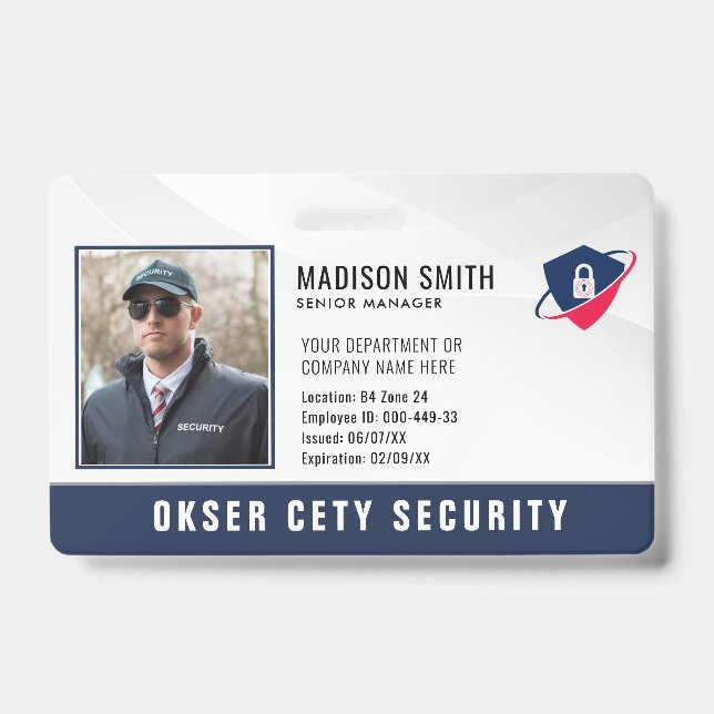Customized Name and Photo | Security ID Card  Badge (Front)
