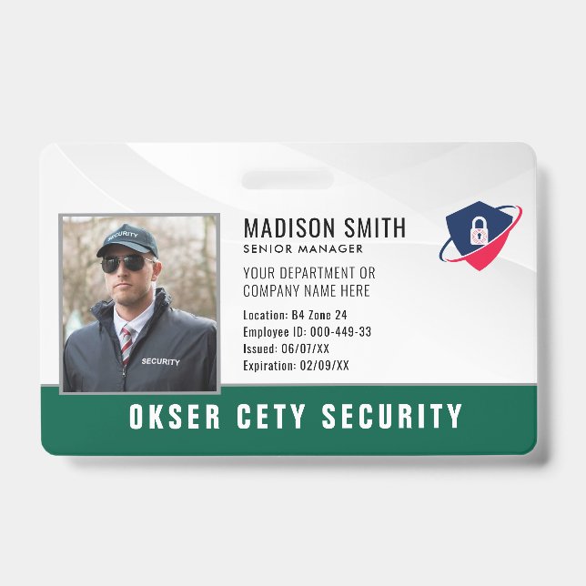 Customized Name and Photo | Security ID Card  Badge (Front)