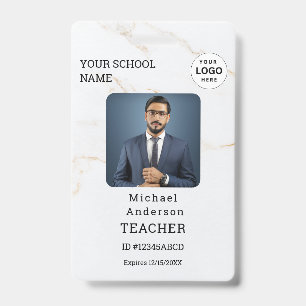 Customized Name and Photo Teacher ID Card Badge