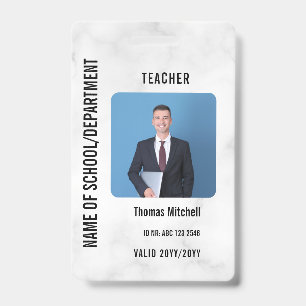 Customized Name and Photo Teacher ID Card Badge