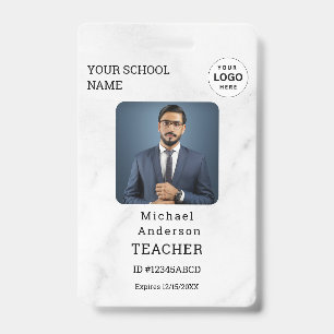 Customized Name and Photo Teacher ID Card Badge