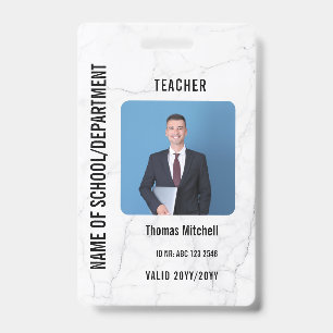 Customized Name and Photo Teacher ID Card Badge