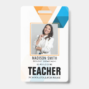 Customized Name and Photo   Teacher ID Card Badge