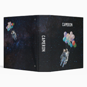 Customized Name Astronaut Stars & Space Binder