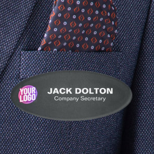 Customized Name Badge with Logo and Job Title