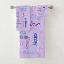 Customized Name Bath Towel Set-perfect for camp: