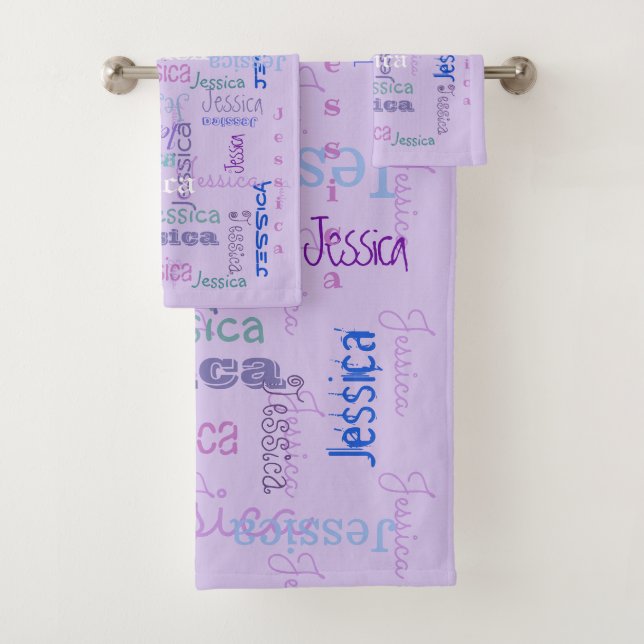 Customized Name Bath Towel Set-perfect for camp: (Insitu)