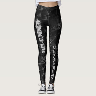 Customized Name Black Leggings