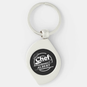 Customized Name Chef Black Keychain