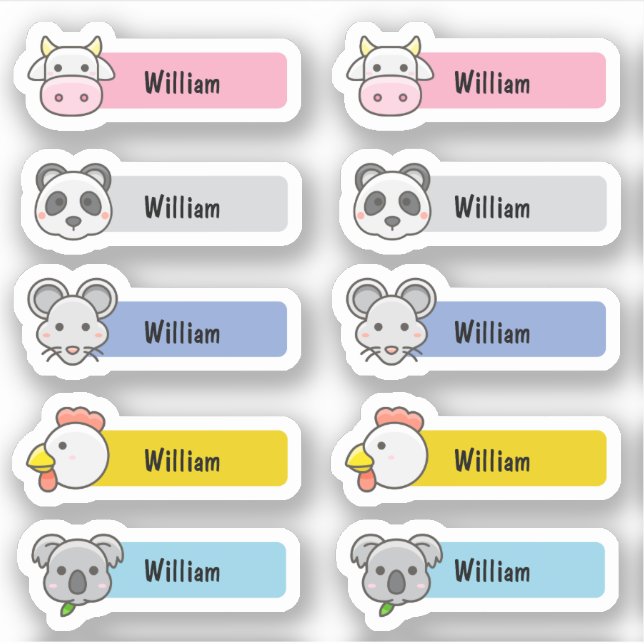 Customized Name Cute Kawaii Daycare Stickers (Front)