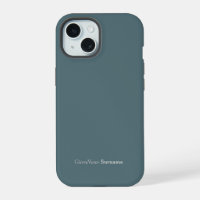 Customized Name Elegant Marble Blue Cadet Grey