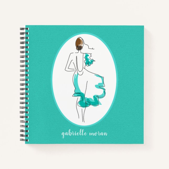 Customized Name Fashion Illustration Journal/ Notebook (Front)