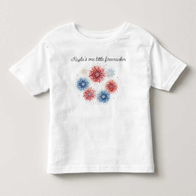 Customized Name Firecracker  Toddler T-shirt (Front)