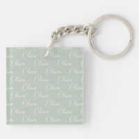 Customized Name Green White Script