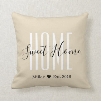 Customized Name Home Sweet Home Farmhouse Pillow