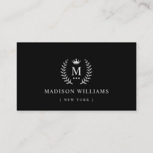 Customized Name & Initial Black And White Colour Business Card