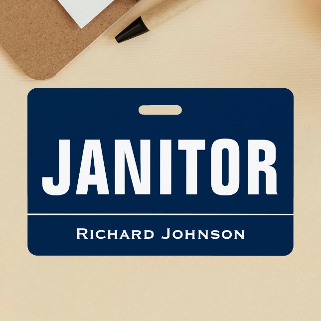 Customized Name Janitor Badge (Creator Uploaded)