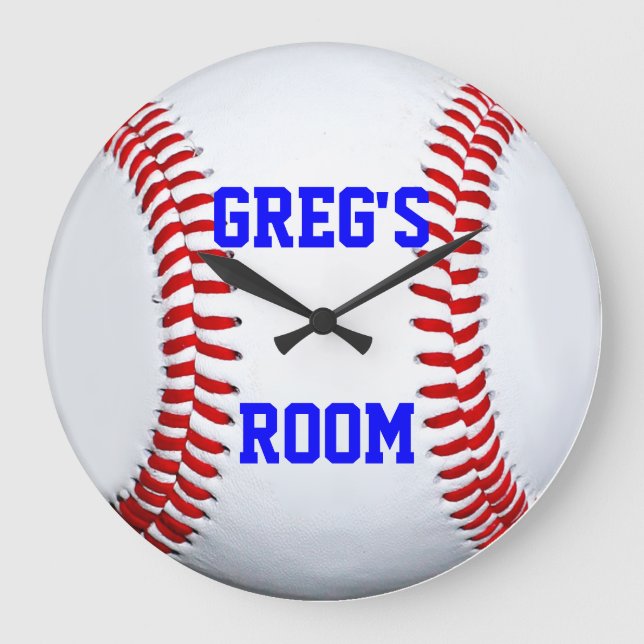 Customized Name Location Baseball Wall Clock (Front)