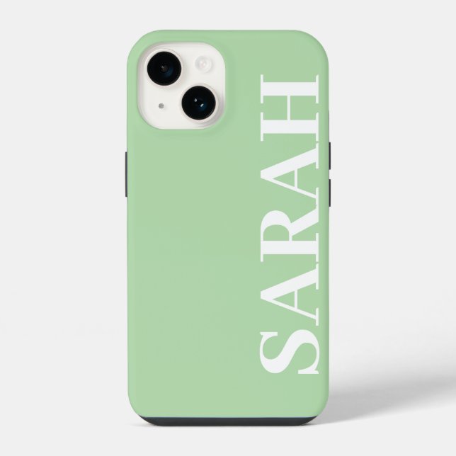 Customized Name Simple Stylish Modern Minimal  iPhone Case (Back)