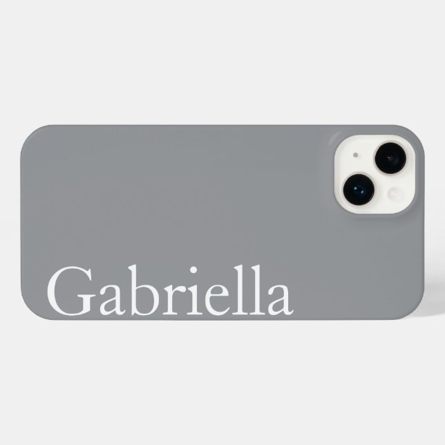 Customized Name Simple Stylish Modern Minimal Mono iPhone Case (Back Horizontal)