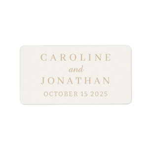Customized Name Simple Stylish Modern Wedding   Label
