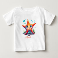Customized Name Smiling Orange Starfish Lover Gift