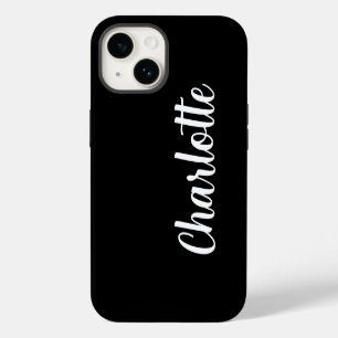 Customized Name Stylish Modern Minimal black iPhone 14 Case