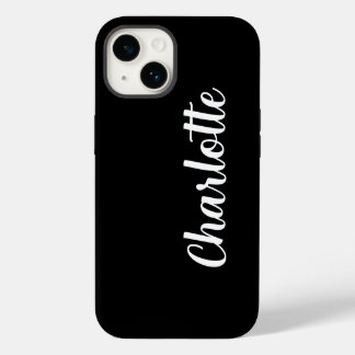 Customized Name Stylish Modern Minimal black iPhone 14 Case