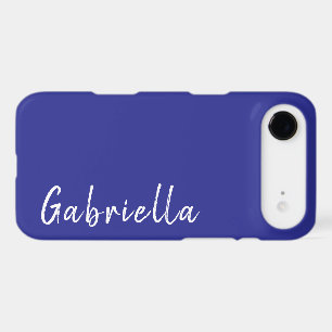 Customized Name Stylish Modern Minimal Dark Blue 