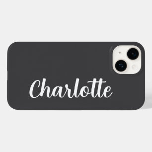 Customized Name Stylish Modern Minimal Grey Case-Mate iPhone 14 Case