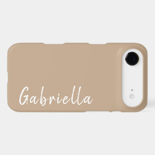 Customized Name Stylish Modern Minimal Linen Color